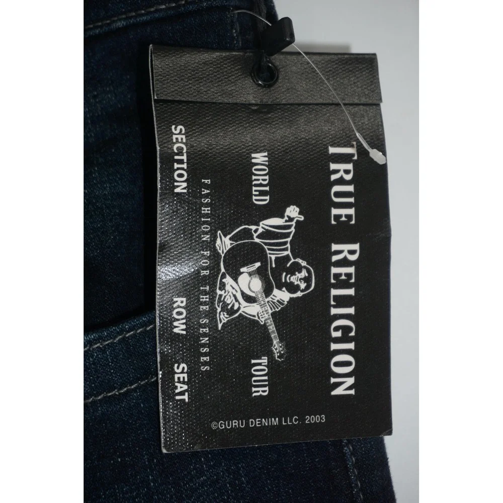 True Religion Jeans Blue Rocco Relaxed Skinny Dark Wash Stretch Men's 34x32 NWT